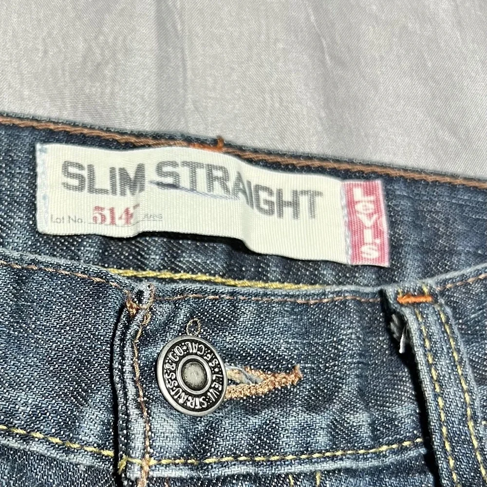 Levis 514 Slim Straight Mens Jeans Blue Medium Wash 29x32 100% Cotton Denim